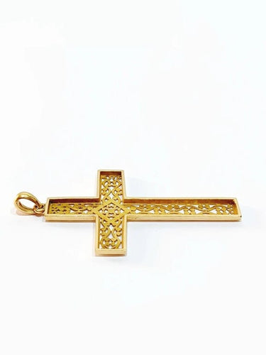 Pendentif Pendentif croix ajourée en or 18 carats 58 Facettes