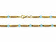 Collier Collier en or jaune 18 carats et perles de verre bleues 58 Facettes