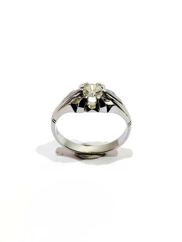 Bague 59.5 Bague en or blanc 18 carats et diamant taille brillant 58 Facettes