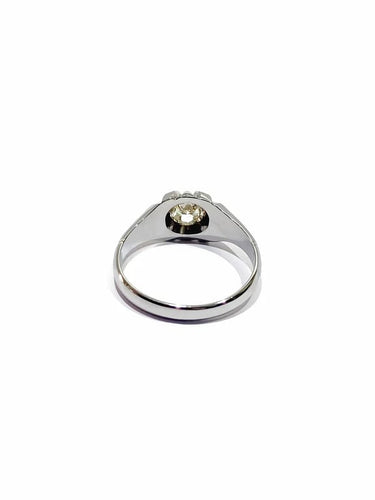 Bague 59.5 Bague en or blanc 18 carats et diamant taille brillant 58 Facettes