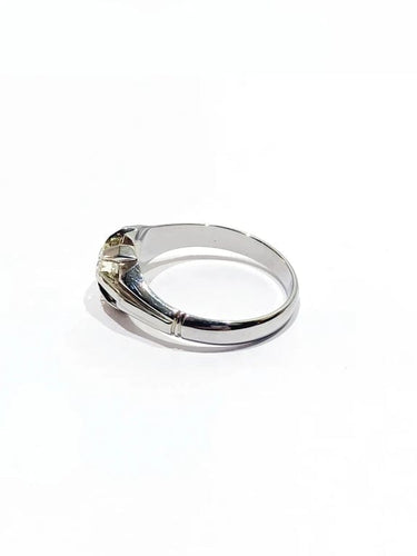 Bague 59.5 Bague en or blanc 18 carats et diamant taille brillant 58 Facettes