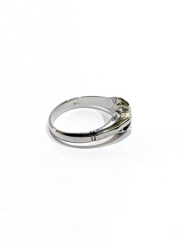 Bague 59.5 Bague en or blanc 18 carats et diamant taille brillant 58 Facettes