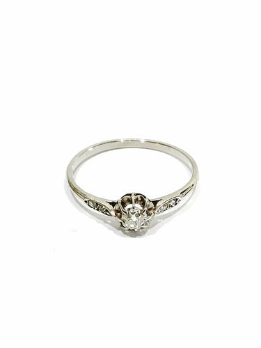 Bague 62.5 Solitaire - Bague en platine et diamants taille ancienne 58 Facettes