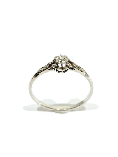 Bague 62.5 Solitaire - Bague en platine et diamants taille ancienne 58 Facettes