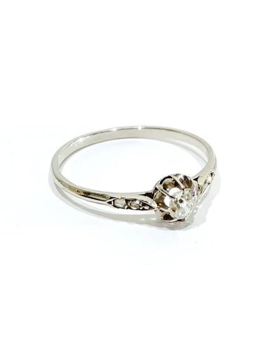Bague 62.5 Solitaire - Bague en platine et diamants taille ancienne 58 Facettes
