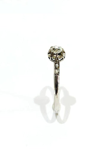 Bague 62.5 Solitaire - Bague en platine et diamants taille ancienne 58 Facettes