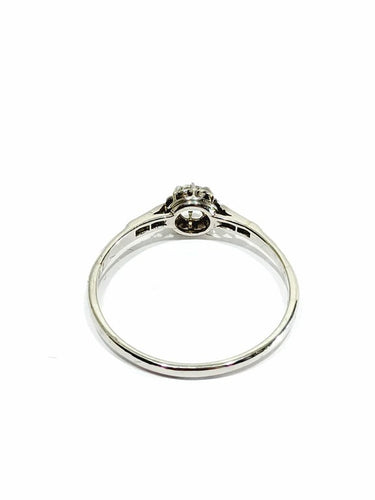 Bague 62.5 Solitaire - Bague en platine et diamants taille ancienne 58 Facettes