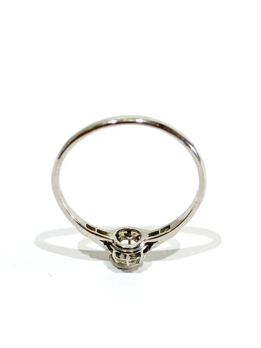 Bague 62.5 Solitaire - Bague en platine et diamants taille ancienne 58 Facettes