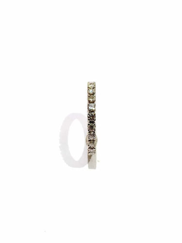 Bague 50.5 Alliance tour de diamants en or blanc 18 carats 58 Facettes