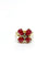 Bague 53 Bague fleur en or jaune 18 carats avec rubis et diamant 58 Facettes