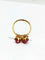 Bague 53 Bague fleur en or jaune 18 carats avec rubis et diamant 58 Facettes