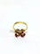 Bague 53 Bague fleur en or jaune 18 carats avec rubis et diamant 58 Facettes