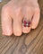 Bague 53 Bague fleur en or jaune 18 carats avec rubis et diamant 58 Facettes