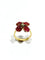 Bague 53 Bague fleur en or jaune 18 carats avec rubis et diamant 58 Facettes