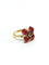 Bague 53 Bague fleur en or jaune 18 carats avec rubis et diamant 58 Facettes