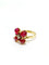 Bague 53 Bague fleur en or jaune 18 carats avec rubis et diamant 58 Facettes