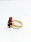 Bague 53 Bague fleur en or jaune 18 carats avec rubis et diamant 58 Facettes