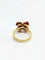 Bague 53 Bague fleur en or jaune 18 carats avec rubis et diamant 58 Facettes