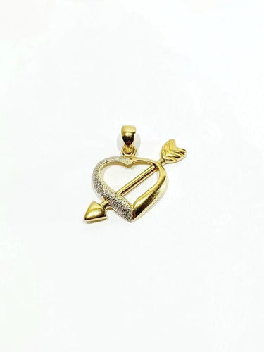Pendentif Pendentif cœur en or jaune et blanc 18 carats 58 Facettes
