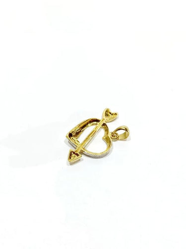 Pendentif Pendentif cœur en or jaune et blanc 18 carats 58 Facettes
