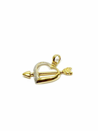 Pendentif Pendentif cœur en or jaune et blanc 18 carats 58 Facettes
