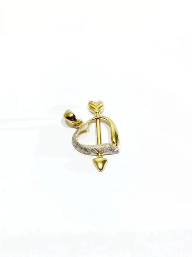 Pendentif Pendentif cœur en or jaune et blanc 18 carats 58 Facettes