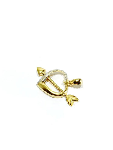 Pendentif Pendentif cœur en or jaune et blanc 18 carats 58 Facettes