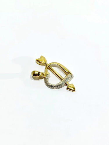 Pendentif Pendentif cœur en or jaune et blanc 18 carats 58 Facettes