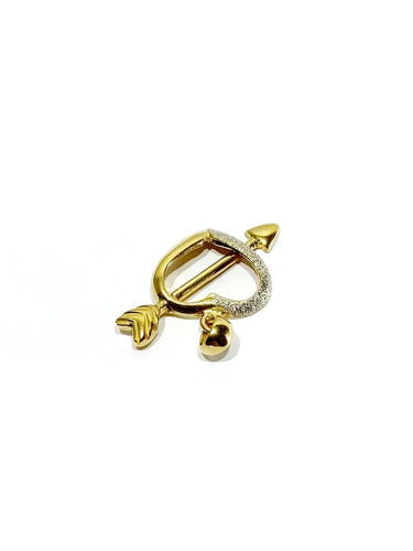 Pendentif Pendentif cœur en or jaune et blanc 18 carats 58 Facettes