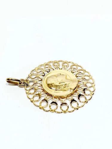 Pendentif Médaille Vierge - Pendentif en or jaune 18 carats 58 Facettes