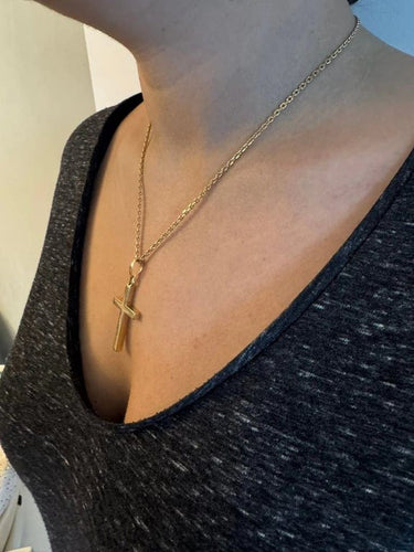 Pendentif Pendentif croix en or jaune 18 carats 58 Facettes