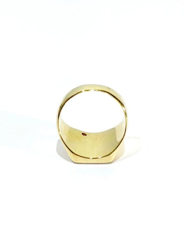 Bague 52.5 Bague chevalière en or jaune 18 carats et diamants 58 Facettes