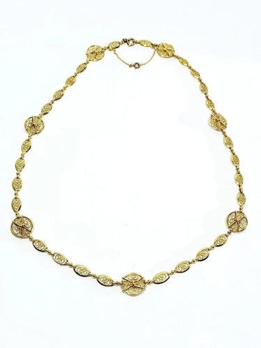 Collier Collier Art déco en or jaune 18 carats 58 Facettes