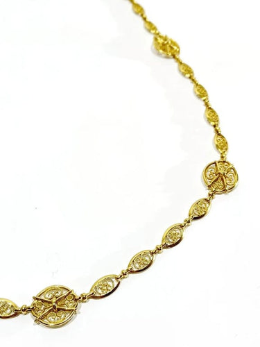 Collier Collier Art déco en or jaune 18 carats 58 Facettes