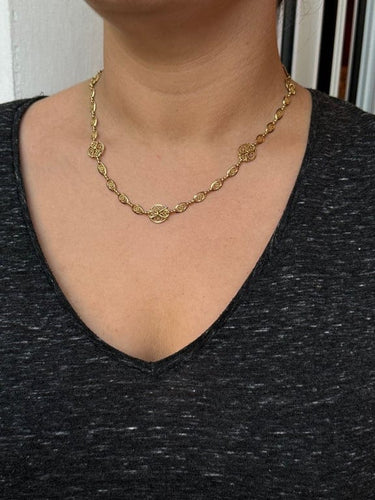 Collier Collier Art déco en or jaune 18 carats 58 Facettes