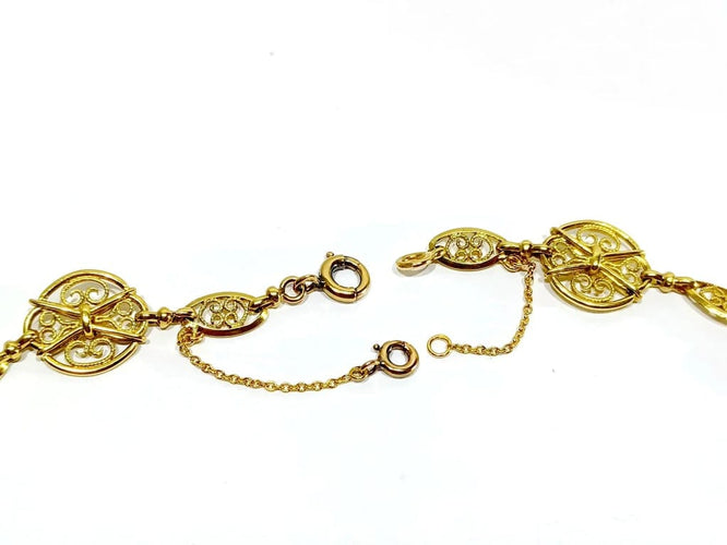 Collier Collier Art déco en or jaune 18 carats 58 Facettes