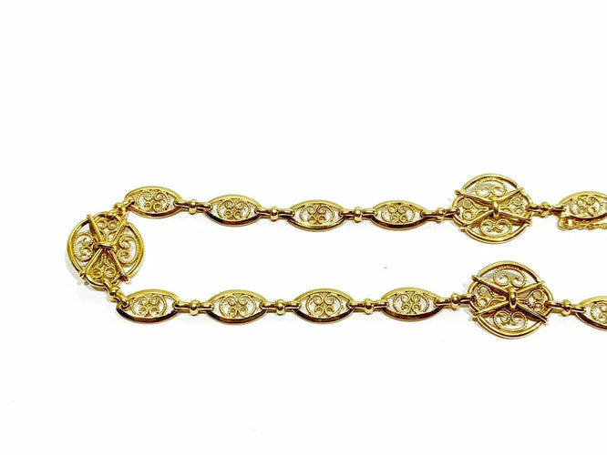 Collier Collier Art déco en or jaune 18 carats 58 Facettes