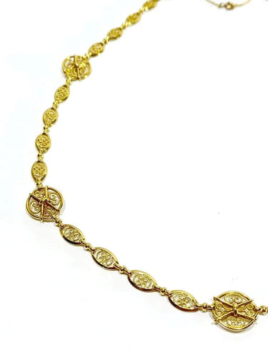 Collier Collier Art déco en or jaune 18 carats 58 Facettes