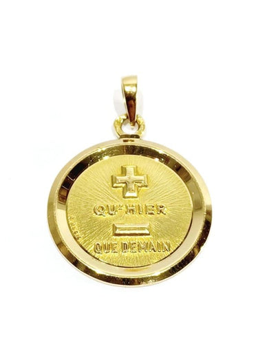 Pendentif Augis - Médaille d’amour en or jaune 18 carats 58 Facettes
