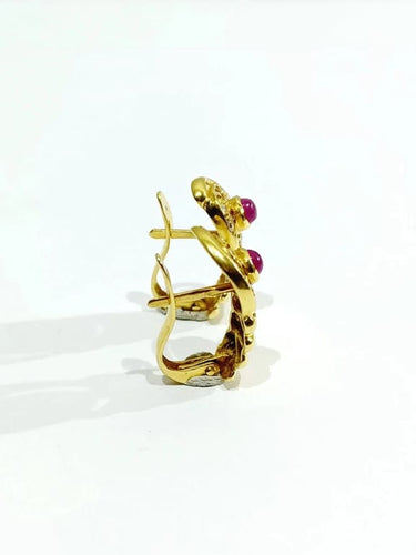 Boucles d'oreilles Boucles d’oreilles - Rubis et diamants en or jaune 18 carats 58 Facettes