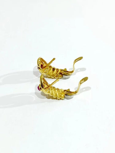Boucles d'oreilles Boucles d’oreilles - Rubis et diamants en or jaune 18 carats 58 Facettes