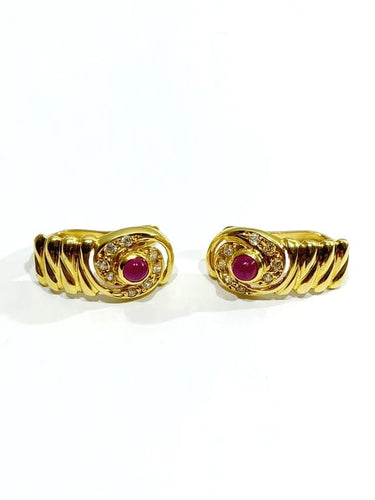 Boucles d'oreilles Boucles d’oreilles - Rubis et diamants en or jaune 18 carats 58 Facettes