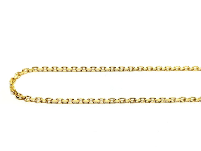 Collier Chaîne maille forçat en or jaune 18 carats 58 Facettes