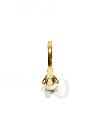 Bague 51 Bague en or jaune 18 carats avec perle 58 Facettes
