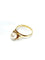 Bague 51 Bague en or jaune 18 carats avec perle 58 Facettes