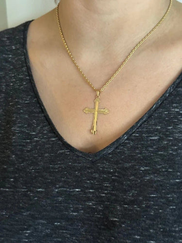 Pendentif Pendentif croix en or rose 18 carats 58 Facettes