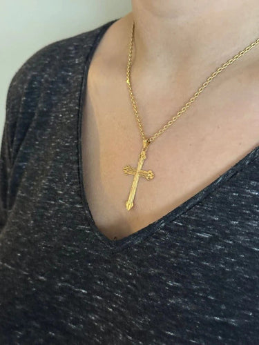 Pendentif Pendentif croix en or rose 18 carats 58 Facettes