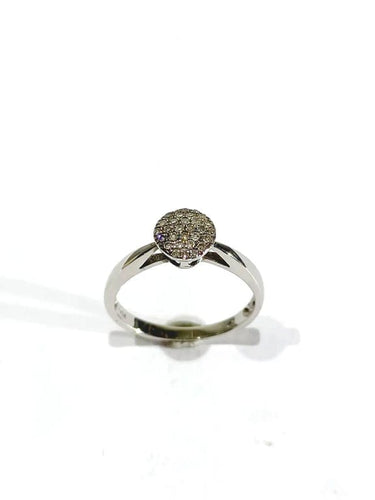 Bague 50.5 Bague en or blanc 18 carats pavée de diamants 58 Facettes