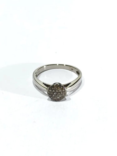 Bague 50.5 Bague en or blanc 18 carats pavée de diamants 58 Facettes