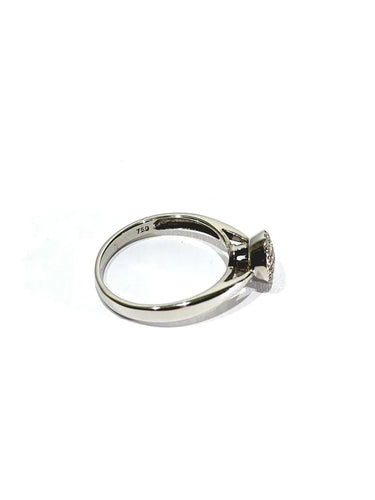 Bague 50.5 Bague en or blanc 18 carats pavée de diamants 58 Facettes